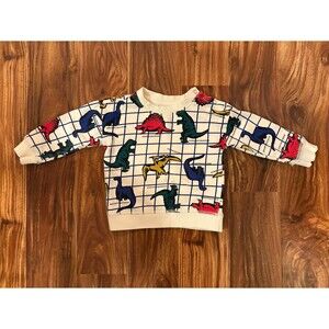 Hanna Andersson Baby French Terry Snap Sweatshirt, Dinosaur Print, size 2T